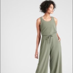 Athleta Revive Racerback Jumpsuit Olive Green, 4